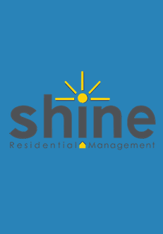 Shine Residential logo on blue background