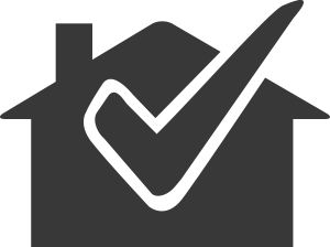 Vector illustration of a checkmark and a house